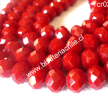 Cristal cristales rojo   8 mm de ancho por x 6 mm 65 unidades