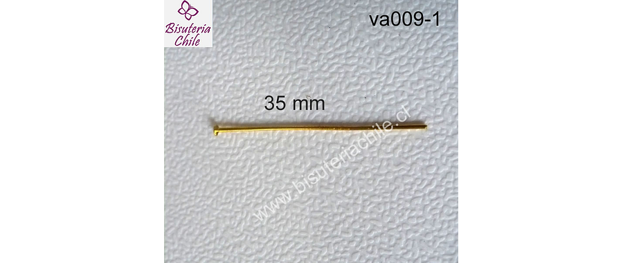 Vastago dorado punta tipo clavo  35 mm de largo