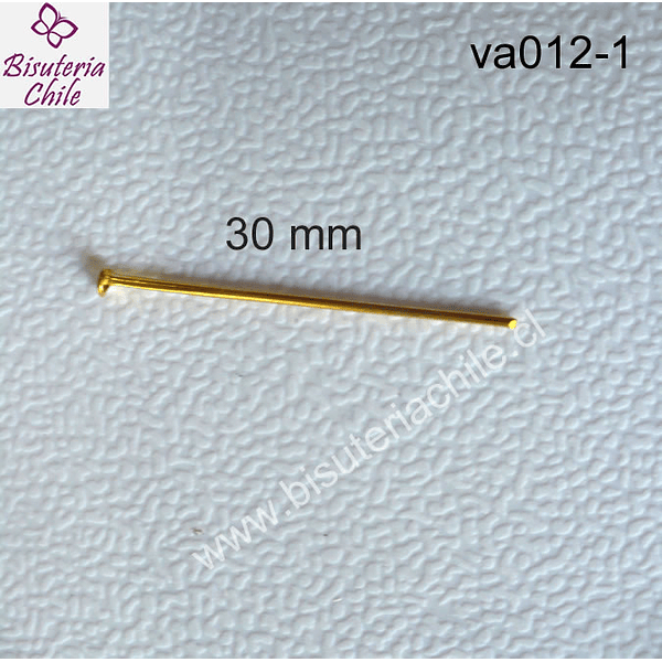 Vastago dorado punta tipo clavo  35 mm de largo  set  20 gramos 