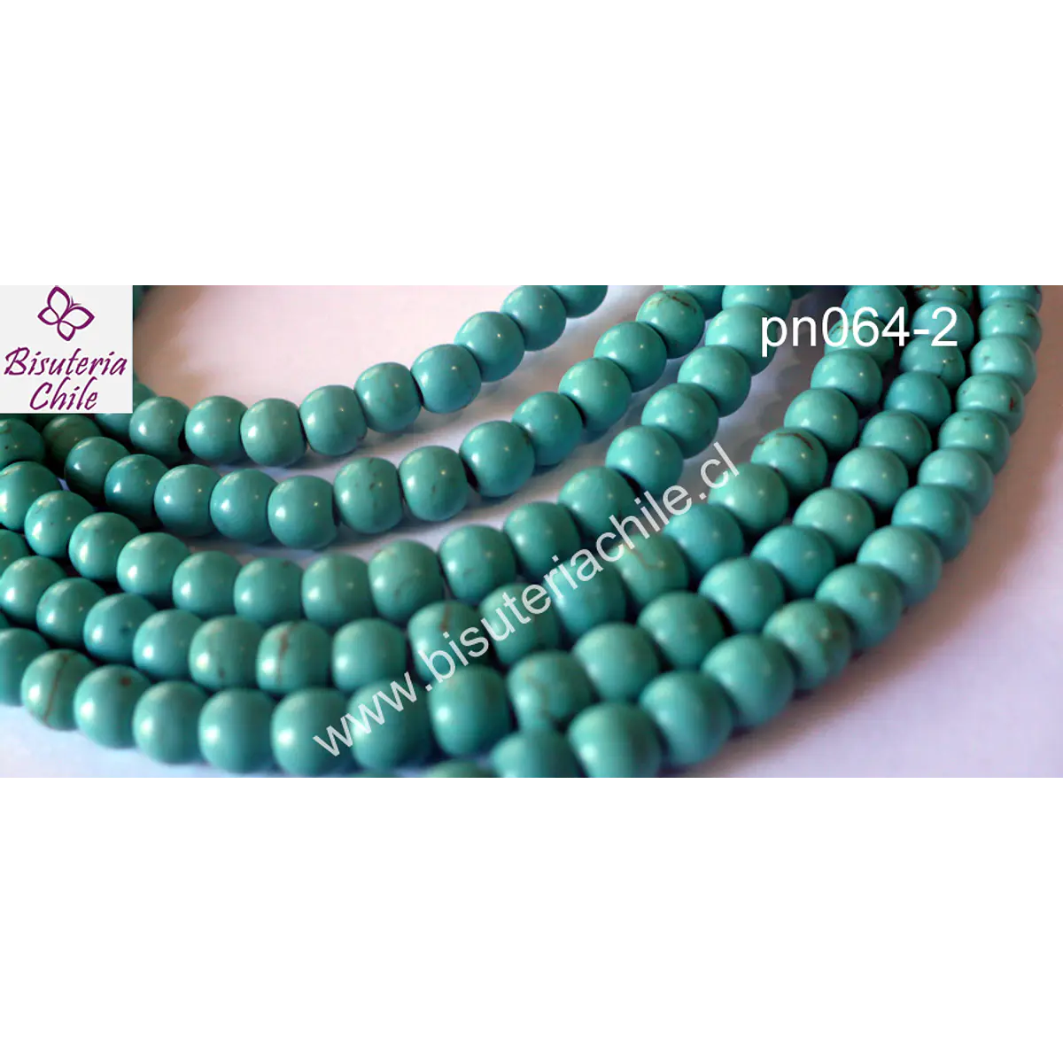 Turquesa 4 mm tira de 110 piedras aprox.