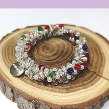Cole de cristales multicolor y perlas, elástico, hermoso diseño, por unidad