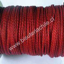 Hilo encerado 70 mts. Color rojo (poca cera)