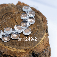 Cuarzo Cristal en forma de gota facetada, 12 mm de largo x 10 mm de ancho, tira de 14 piedras