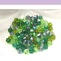 Cristal tupí facetado de 4 mm, en tonos verdes, set de 100 unidades aprox