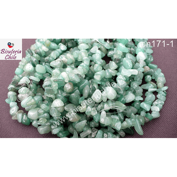 Jade piedra chip, piedra pequeña, tira de 80 cm aprox