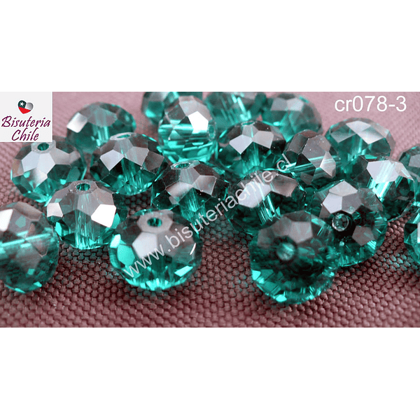 Cristal 10 x 8 mm, tonos verde, set de 20 unidades