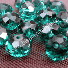 Cristal 10 x 8 mm, tonos verde, set de 20 unidades