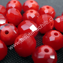 Cristal 10 x 8 mm, rojo , set de 20 unidades