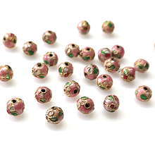 Perla española en color rosado de 8 mm, set de 6 unidades