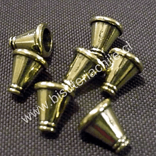 Terminal dorado, 11 mm de largo y agujero de 7 mm de ancho, set de 6 unidades