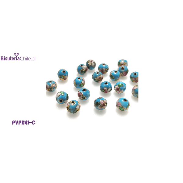 Perla española 9.5 mm en tonos celeste, set de 5 unidades