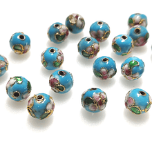 Perla española 9.5 mm en tonos celeste, set de 5 unidades