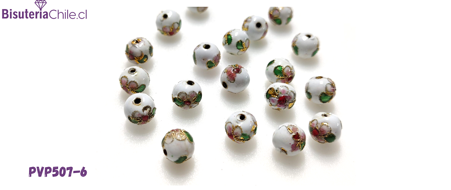 Perla española en color blanco de 9.5 mm, set de 5 unidades