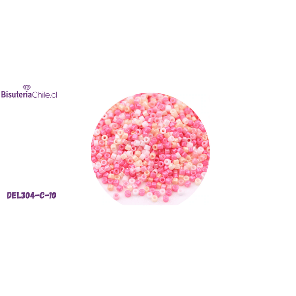 Delica color rosa mix, set de 3 grs tamaño 10/0 origen japones