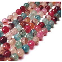 Agatas, Agata facetada en tonos multicolor de 8 mm, tira de 46 piedras apróx