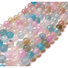 Agata facetada en multicolor en tonos pasteles de 8 mm, 46 piedras apróx