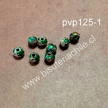 Perla española verde de 6 mm, set de 8 unidades