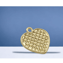 Colgante baño de oro en forma de corazón, 25 x 25 mm, set de 6 unidades (por mayor)