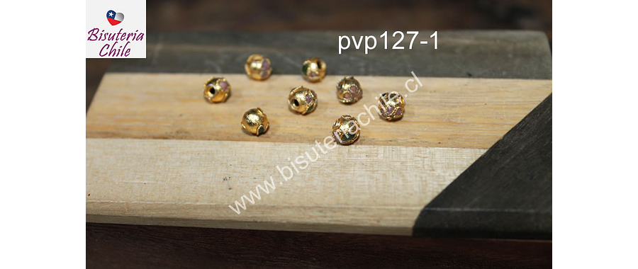 Perla española dorada de 6 mm, set de 8 unidades