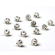Separador plateado con diseño, 6 x6 mm, set de 10 unidades