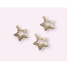 Dije estrella baño de oro, 17 x 10 mm, por unidad