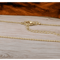 Collar baño de oro 18 k, con bolitas, 1 mm de grosor, 44 cm de largo, más cadena de alargue, por unidad