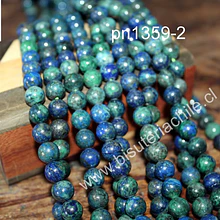 Azurita de 8,3 mm, tira de 46 piedras aprox