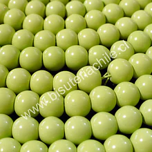 Perla de vidrio pintado 8 mm color verde limón tira de 54 unidades