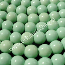 Perla de vidrio pintado 8 mm color jade tira de 54 unidades