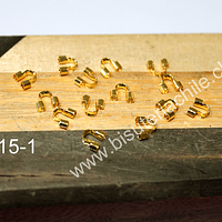 Terminal guía del alambre o hilo, color dorado, 5 mm de largo, set de 12 unidades aprox.