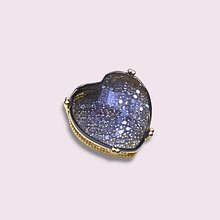 Colgante cristal con zirconias en el fondo, base baño de oro, en tono lila, 20 x 20 mm, por unidad