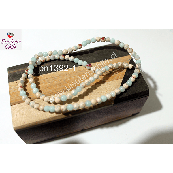 Jaspe Aqua, 4 mm, tira de 98 piedras 