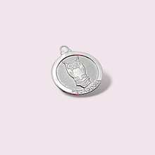 Dije baño de plata búho, 18 k, 15 mm, por unidad