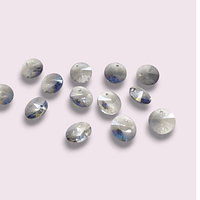 Cristal tipo Rivoli, color gris, 10 mm de diámetro, set de 10 unidades