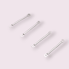 extensor baño de plata, 20 mm de largo,  por mayor (set de 24 unidades)