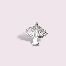 Dije baño de plata, en forma de árbol, 22 x 20 mm, por unidad