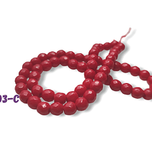 Agatas, Agata facetada color rojo de 6 mm, tira de 62 piedras aprox