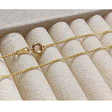 Collar baño de oro 18 k, color oro medio, 1 mm de grosor, 42 cm de largo