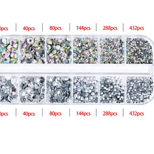 Cristal para maquina hotfix, tornasol y transparente, 6 diferentes portes, 2000 piezas en total