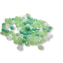 Cristal facetado de 6 mm, multicolor en tonos verdes, set de 100, cristales aprox