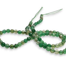 agatas, agata facetada en todos verdes, en 4 mm, tira de 90 piedras aprox