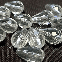 Cristal en forma de gota, color blanco transparente, 15mm por 12 mm, 10 cristales