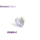 Cristal en forma de corazón color tornasol, 12 x 12 mm, por unidad
