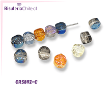 Cristales especiales en forma de rosa, multicolor, 6 x 4 mm, agujero de 1 mm, set de 20 unidades