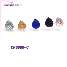Cristal gota tmulticolor facetada primera calidad 9,5 x 8 mm, set de 5 unidades