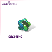 Cristal colgante flor tornasol verde, 13 mm por unidad