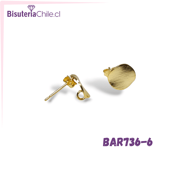 Base de aro baño de oro 18 k, 10 mm, por par