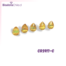 Cristal gota amarillo tornasol facetada primera calidad 9,5 x 8 mm, set de 5 unidades