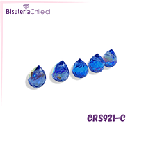 Cristal gota azulino tornasol facetada primera calidad 9,5 x 8 mm, set de 5 unidades