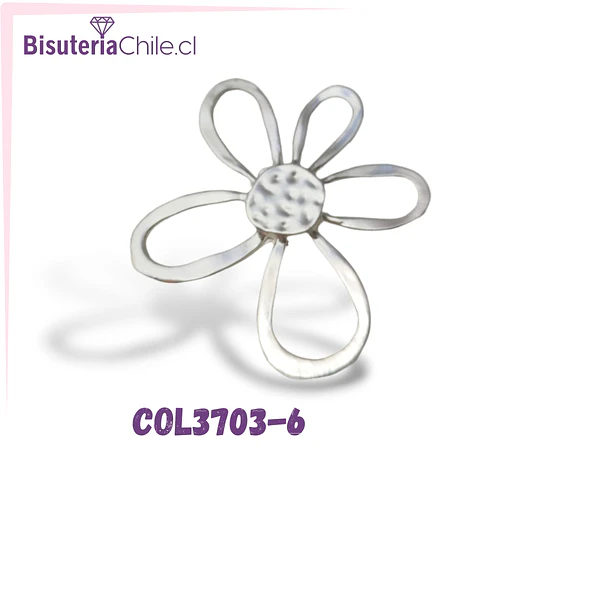 Colgante flor baño de plata opaco, 58 mm, por unidad